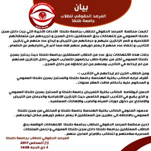 انتفاضة حقوقية لوقف انتهاكات 'طنطا' ضد طلاب الجامعة